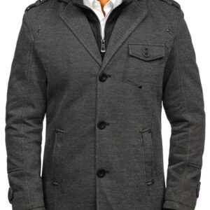 Herren Wintermantel grau HZ8801 Von Herrenzeit